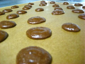 French Macarons - Step by step guide. Pipe batter Love With Food - French Macarons - Step by step guide. Pipe batter