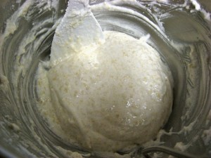 Gently fold in ground almonds and powdered sugar