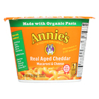 Annie's Homegrown Real Aged Cheddar Microwavable Macaroni and Cheese Cup - Case of 12 - 2.01 oz.
