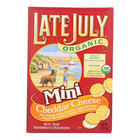 Late July Snacks Sandwich Crackers - Cheddar Cheese - Case of 12 - 5 oz.
