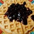 "buttermilk Waffles With Blueberry Topping"