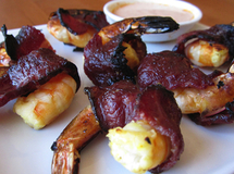 Bacon-wrapped Saffron Lime Shrimp