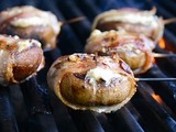 Blue Cheese Filled Bacon Wrapped Mushrooms