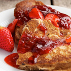 Fluffy Wholewheat Pancakes With Strawberry Syrup