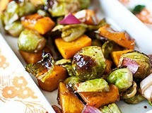 Balsamic Roasted Brussels Sprouts + Kabocha Squash By Oliovera