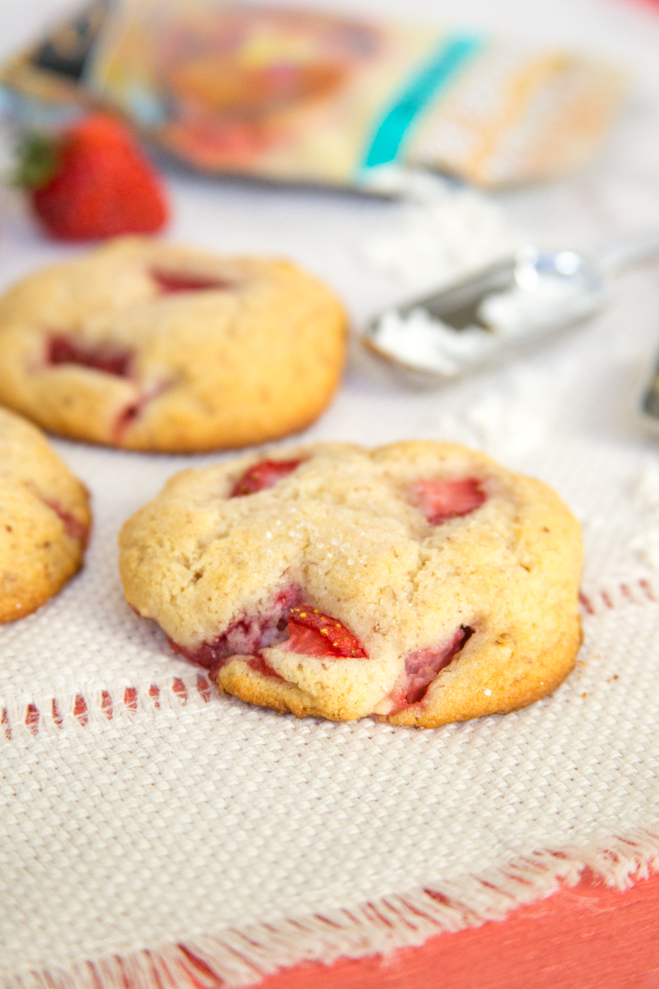 strawberry shortcake cookies with Pamela's Baking Mix